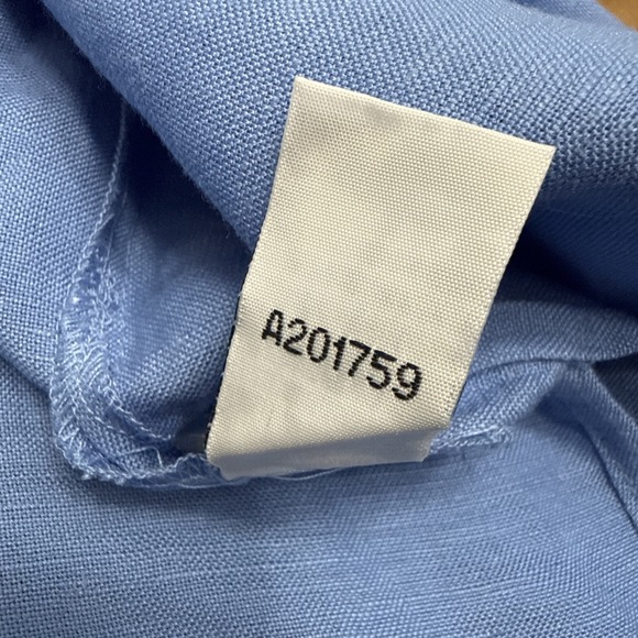 Bob Mackie linen blend shirt tank top set women's 2X blue embroidered flowers - Picture 14 of 15